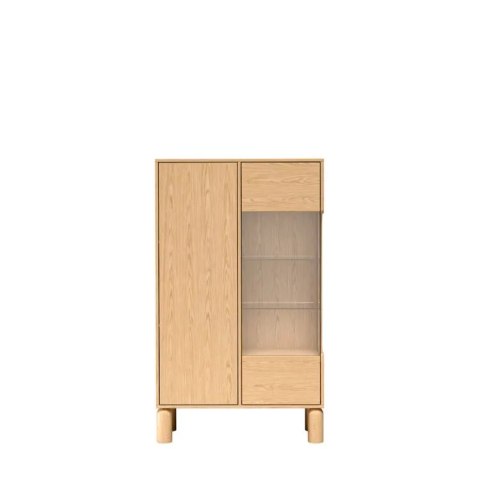 Witryna Sanden SN-3 89 cm - Dąb Bookmatch, opcja LED