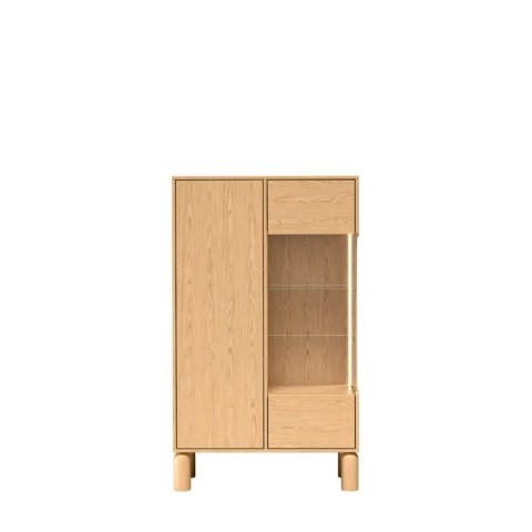 Witryna Sanden SN-3 89 cm - Dąb Bookmatch, opcja LED