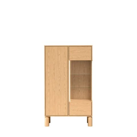 Witryna Sanden SN-3 89 cm - Dąb Bookmatch, opcja LED