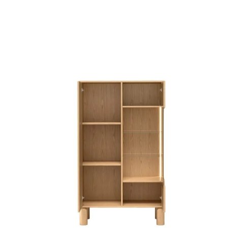 Witryna Sanden SN-3 89 cm - Dąb Bookmatch, opcja LED