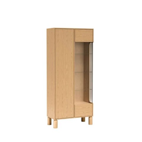 Witryna Sanden SN-4 89 × 197 cm - Dąb Bookmatch, opcja LED