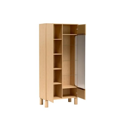 Witryna Sanden SN-4 89 × 197 cm - Dąb Bookmatch, opcja LED