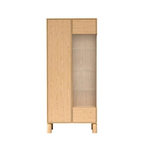 Witryna Sanden SN-4 89 × 197 cm - Dąb Bookmatch, opcja LED