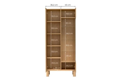 Witryna Sanden SN-4 89 × 197 cm - Dąb Bookmatch, opcja LED