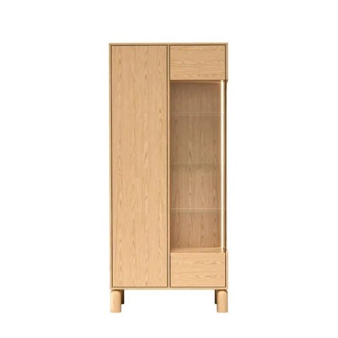 Witryna Sanden SN-4 89 × 197 cm - Dąb Bookmatch, opcja LED