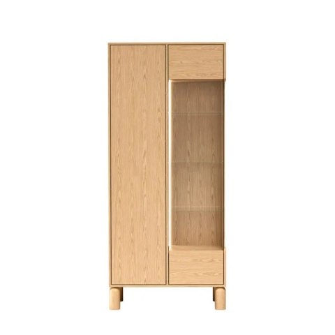 Witryna Sanden SN-4 89 × 197 cm - Dąb Bookmatch, opcja LED