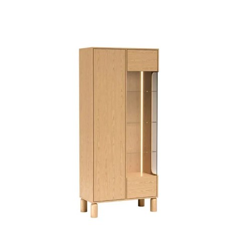 Witryna Sanden SN-4 89 × 197 cm - Dąb Bookmatch, opcja LED