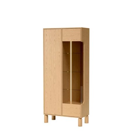 Witryna Sanden SN-4 89 × 197 cm - Dąb Bookmatch, opcja LED