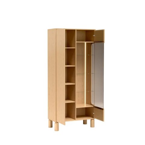 Witryna Sanden SN-4 89 × 197 cm - Dąb Bookmatch, opcja LED
