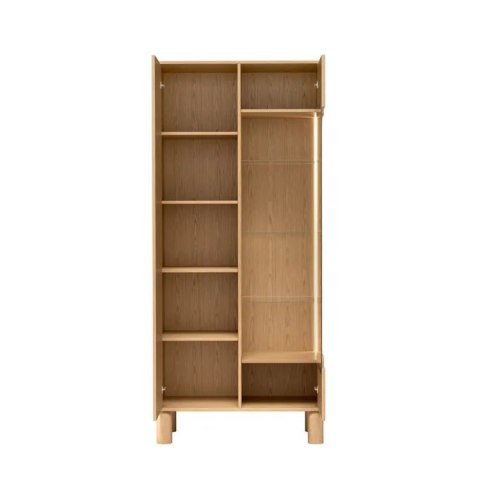 Witryna Sanden SN-4 89 × 197 cm - Dąb Bookmatch, opcja LED