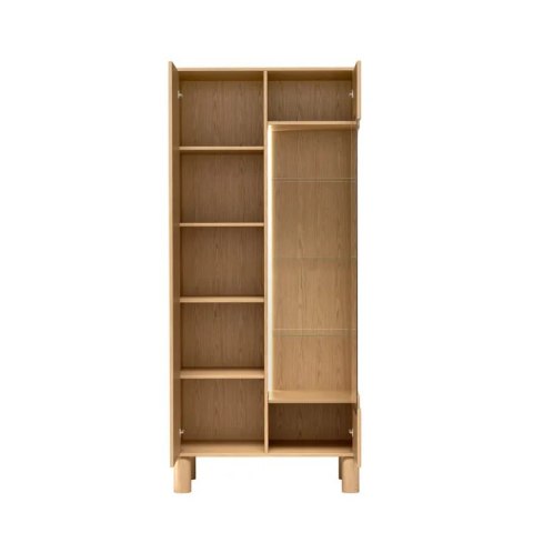 Witryna Sanden SN-4 89 × 197 cm - Dąb Bookmatch, opcja LED