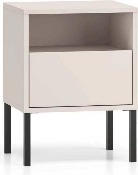 Barnee 05-002 szafka nocna - kaszmir z czarnymi detalami