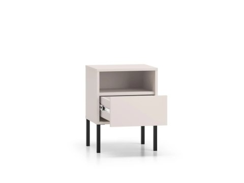Barnee 05-002 szafka nocna - kaszmir z czarnymi detalami