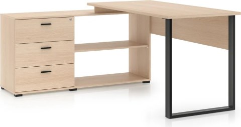 Odelis 09 biurko z modułem bocznym - dąb Lindberg