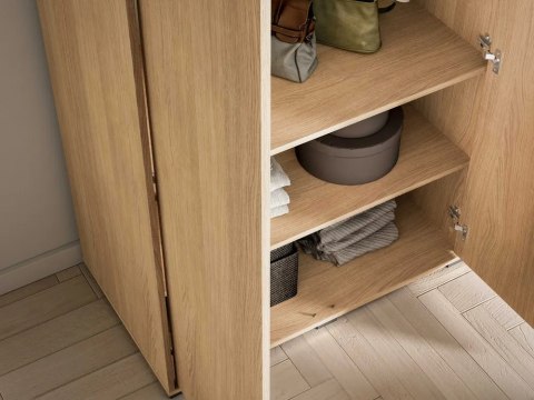 Reynos 01 szafa dwudrzwiowa - dąb Mavelie z czarnymi detalami