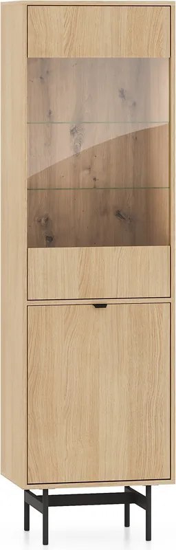 Reynos 02 witryna wysoka - dąb Mavelie z czarnymi detalami