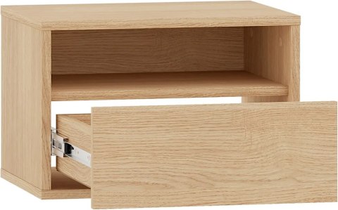 Reynos 08 wisząca szafka nocna - dąb Mavelie z czarnymi detalami
