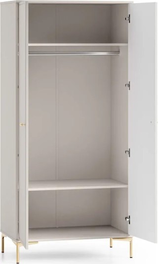 Sandro 01 szafa dwudrzwiowa - kaszmir ze złotymi detalami
