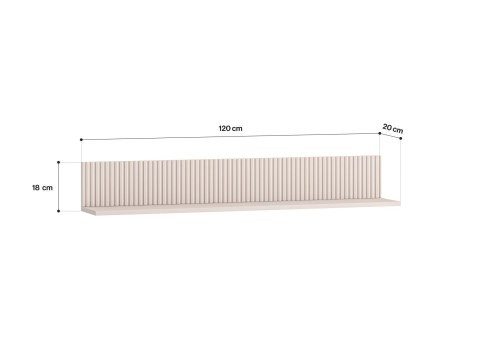 Półka wisząca DUNEA 10 120 cm - kaszmir