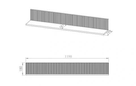 Półka wisząca DUNEA 10 120 cm - kaszmir