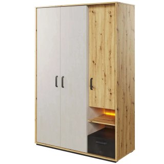 Szafa trzydrzwiowa Qubic QB-02 z szufladą i LED