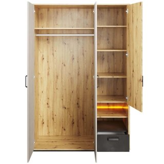 Szafa trzydrzwiowa Qubic QB-02 z szufladą i LED