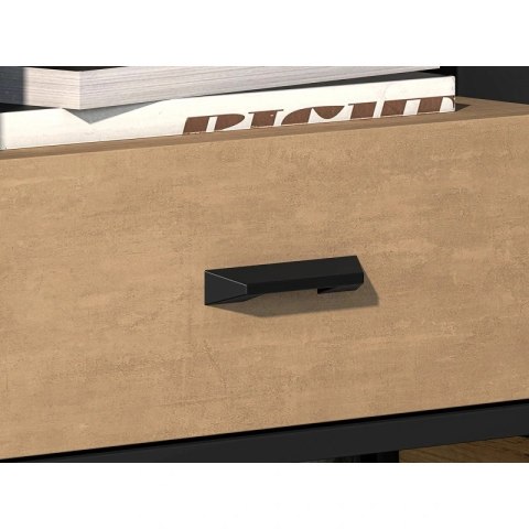 Szafka nocna z szufladą COLT 08 - dąb Craft złoty / czarny / stal premium