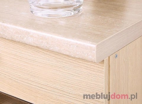 Kuchnia Modena 220 cm z blatem - Biały połysk / grafit mat