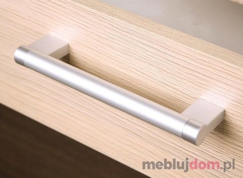 Kuchnia Modena 240 cm z blatem - Biały połysk / grafit mat