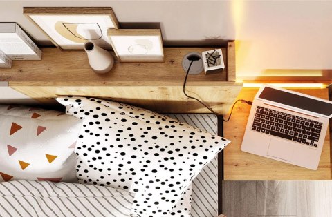 Łóżko młodzieżowe Qubic QB-12 90 × 200 z szufladą i LED