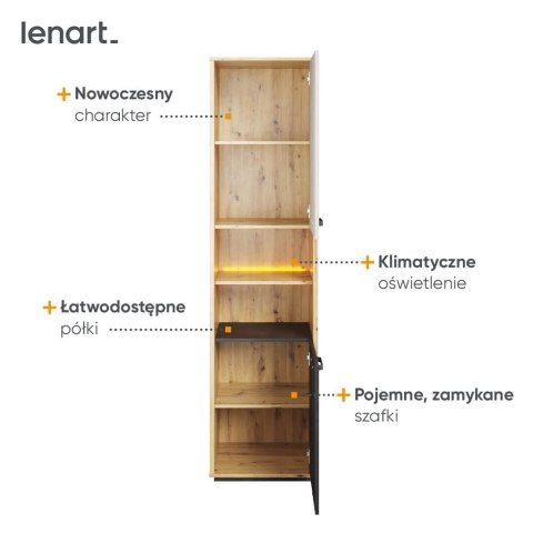 Regał młodzieżowy Qubic QB-04 z szafkami i LED