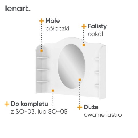 Toaletka Story SO-06 z lustrem - kolor biały / dąb nash