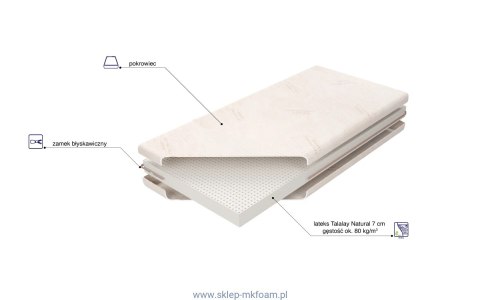 Materac Baby Talalay Natural 60x120 - dziecięcy, pokrowiec Anti Stress | M&K Foam