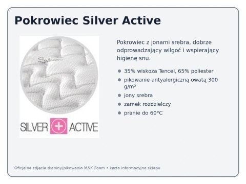 Materac Junior 90x200 - dziecięcy, pokrowiec Silver Active | M&K Foam