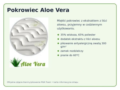 Materac Pocket High H3 120x200 - kieszeniowy, pokrowiec Aloe Vera | M&K Foam