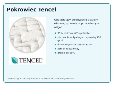 Materac Bio Dream Elastik 80x200 - piankowy, pokrowiec Tencel | M&K Foam