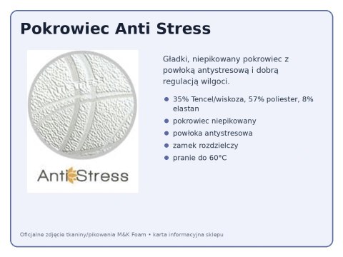 Materac Junior 120x200 - dziecięcy, pokrowiec Anti Stress | M&K Foam