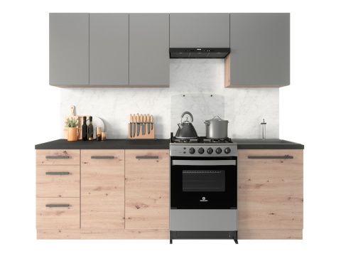 Kuchnia Langen [2,4M-7EL] Dąb Artisan-Beige (G40 G80 G60KN G60 D40S3 D80 D60Z) - Dąb Artisan / Beige