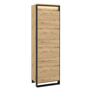 Szafa jednodrzwiowa Quant QA-02 60 cm z półkami i LED - dąb artisan / czarny