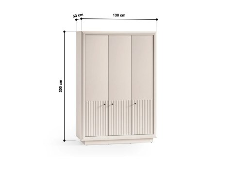 Szafa trzydrzwiowa SOLO 01 Cashmere 138 cm - ML Meble