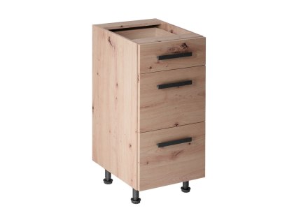 Szafka kuchenna Langen dolna D40S3 PUSH OPEN - Dąb Artisan / Dąb Artisan