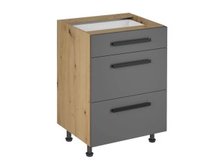 Szafka kuchenna Langen dolna D60S3 PUSH OPEN - Grey / Dąb Artisan