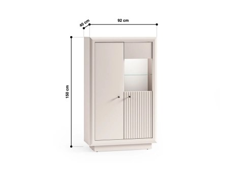Witryna SOLO 04 Cashmere 92 cm z przeszkleniem - ML Meble