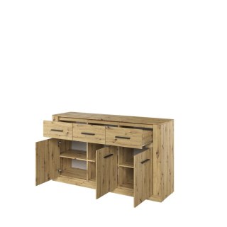 Komoda Arti AR-09 160 cm - 3 drzwi i 3 szuflady - dąb artisan
