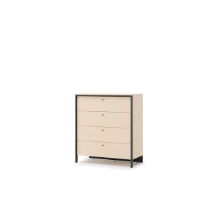 Komoda Enna EN-03 101 cm z 4 szufladami i LED - beż / czarny