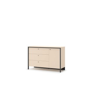 Komoda Enna EN-04 136 cm 1D3S z LED - beż / czarny