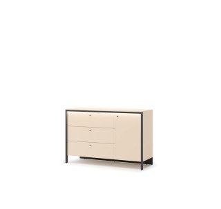 Komoda Enna EN-04 136 cm 1D3S z LED - beż / czarny