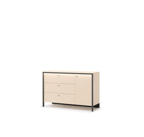 Komoda Enna EN-04 136 cm 1D3S z LED - beż / czarny