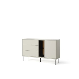 Komoda Epiro EP-03 134 cm 1D3S z oświetleniem LED - kaszmir / dąb ciemny