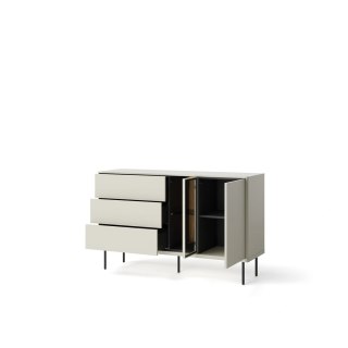 Komoda Epiro EP-03 134 cm 1D3S z oświetleniem LED - kaszmir / dąb ciemny